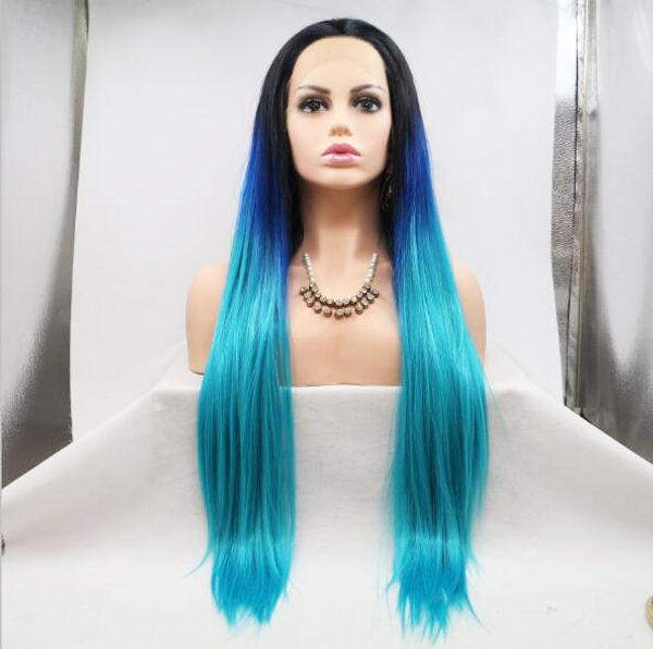 Premier Affodable Lace Front Wigs Black Blue Green Ombre Color High Temperature Synthetic Hair Wigs Long Silky Straight Hairstyle
Premier Affodable Lace Front Wigs Black Blue Green Ombre Color High Temperature Synthetic Hair Wigs Long Silky Straight Hairstyle