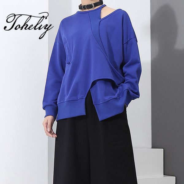 toheliy 2018 new style women fashion spring personality shoulder hollow design irregular fork hedging loose, Black
toheliy 2018 new style women fashion spring personality shoulder hollow design irregular fork hedging loose, Black