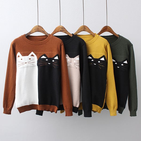 cute cats sweater women s winter autumn pullover female knitting full sleeve o-neck cat lovers female yellow sweaters, White;black
cute cats sweater women s winter autumn pullover female knitting full sleeve o-neck cat lovers female yellow sweaters, White;black