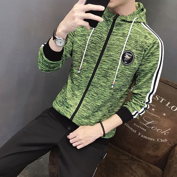 2018 sweater autumn and winter new men's casual fashion suit hooded sweater cardigan trousers two sets, Gray
2018 sweater autumn and winter new men's casual fashion suit hooded sweater cardigan trousers two sets, Gray