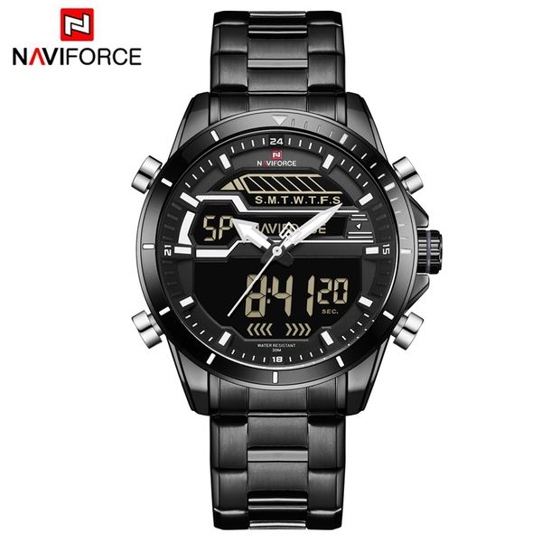 naviforce original luxury full steel quartz watch men clock digital led army sport wristwatch relogio masculino 9133, Slivery;brown
naviforce original luxury full steel quartz watch men clock digital led army sport wristwatch relogio masculino 9133, Slivery;brown