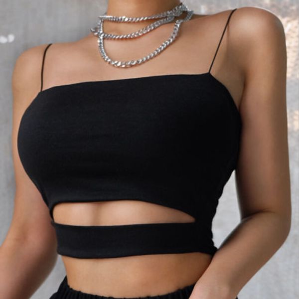 

2018 new women casual sleeveless tanks shirt strappy bustier cami camisole short summer vest crop top, White