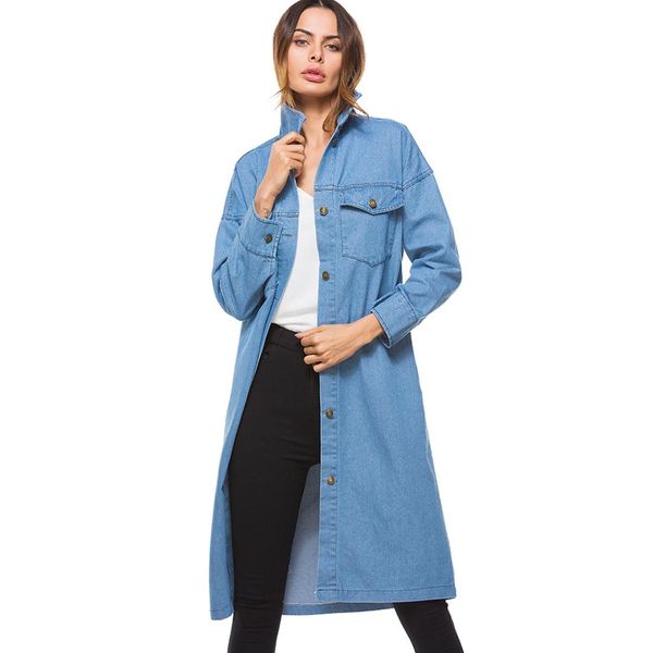 full sleeve pockets european long windbreaker solid button ladies overcoat elegant loose women denim trench coat spring 2018, Tan;black
full sleeve pockets european long windbreaker solid button ladies overcoat elegant loose women denim trench coat spring 2018, Tan;black