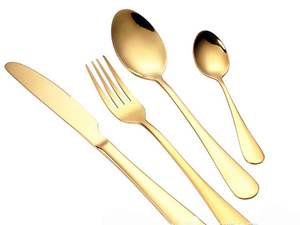high-grade gold cutlery flatware set spoon fork knife tea spoon stainless steel dinnerware set kitchen utensil
high-grade gold cutlery flatware set spoon fork knife tea spoon stainless steel dinnerware set kitchen utensil