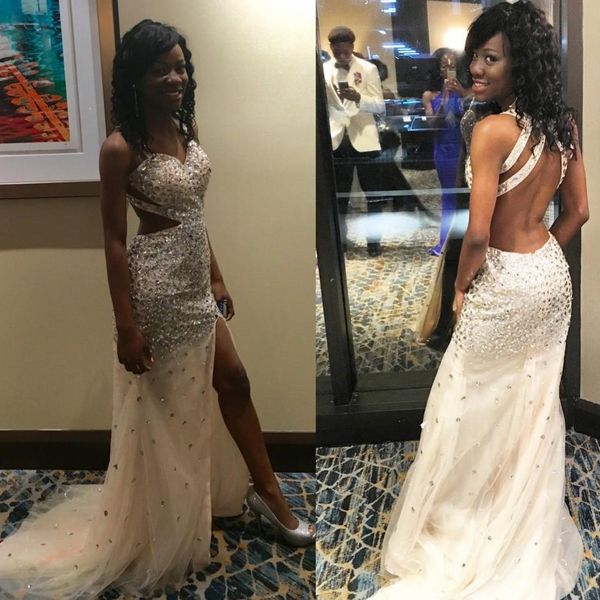 sweep train open back cut out open back tulle ivory sweetheart halter major beaded sparkly prom evening gowns, Black;red
sweep train open back cut out open back tulle ivory sweetheart halter major beaded sparkly prom evening gowns, Black;red