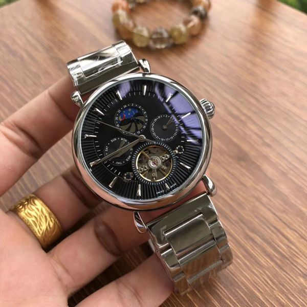 small dials work brand fashion men watches luxury flywheel mechanical automatic moon phase stainless steel band watch for mens gift, Slivery;brown
small dials work brand fashion men watches luxury flywheel mechanical automatic moon phase stainless steel band watch for mens gift, Slivery;brown