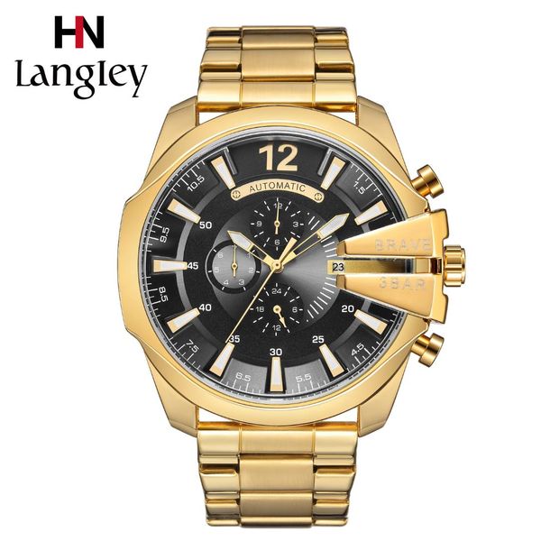 langley watch men mechanical wristwatch male automatic stainless steel week date luminous sports clock relogio masculino hodinky, Slivery;brown
langley watch men mechanical wristwatch male automatic stainless steel week date luminous sports clock relogio masculino hodinky, Slivery;brown