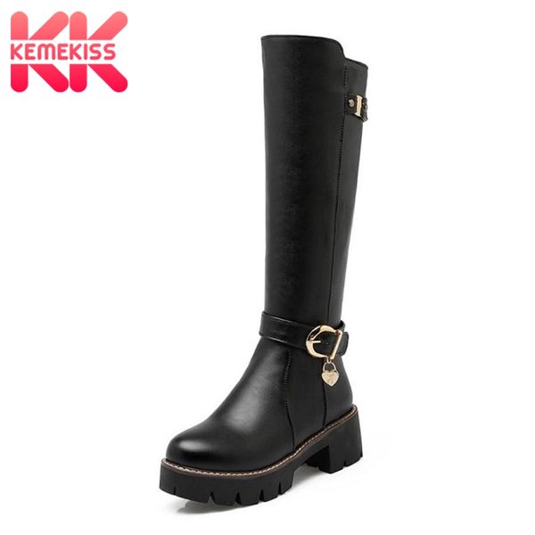 kemekiss women high heel boots metal buckle fur winter women shoes thick heel fashion knee high boots woman footwear size 34-43, Black
kemekiss women high heel boots metal buckle fur winter women shoes thick heel fashion knee high boots woman footwear size 34-43, Black