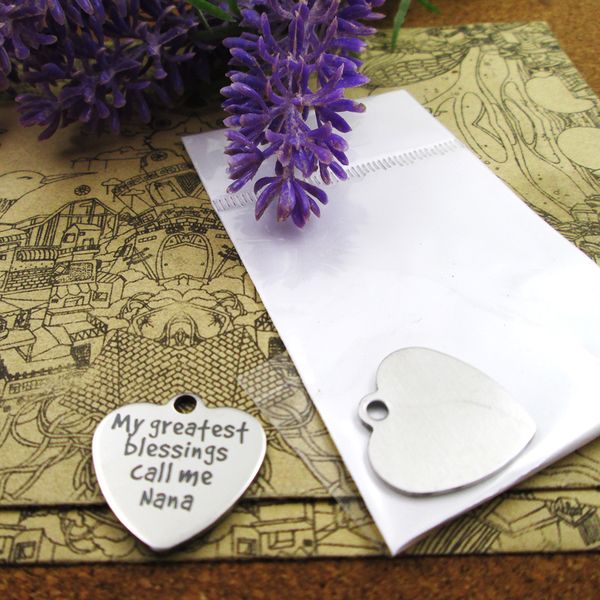 40pcs--"my greafesf blessings call me nana"stainless steel charms more style for choosing diy charms pendants for necklace, Bronze;silver
40pcs--"my greafesf blessings call me nana"stainless steel charms more style for choosing diy charms pendants for necklace, Bronze;silver