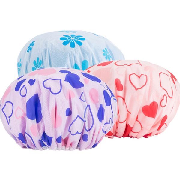 asypets double layer waterproof quickly dry hair hat bonnet cap shower cap