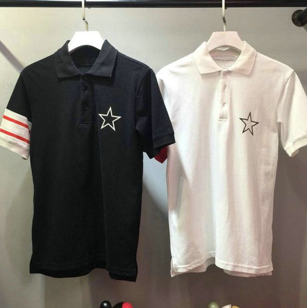 2018 summer fashion designer brand tag clothing men red striped star letter print polo t-shirt turn-down collar cotton casual tshirt tee, White;black
2018 summer fashion designer brand tag clothing men red striped star letter print polo t-shirt turn-down collar cotton casual tshirt tee, White;black