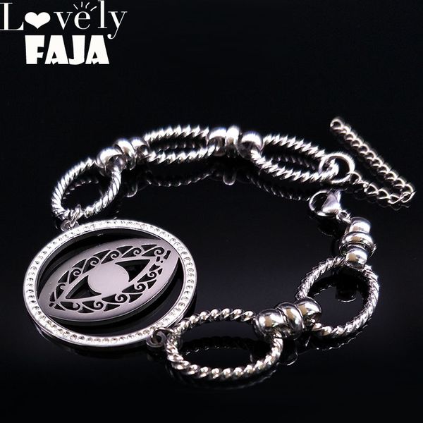 2018 fashion evil eye crystal stainless steel bracelet for women silver color bracelets & bangles jewelry pulseras b18176, Black
2018 fashion evil eye crystal stainless steel bracelet for women silver color bracelets & bangles jewelry pulseras b18176, Black