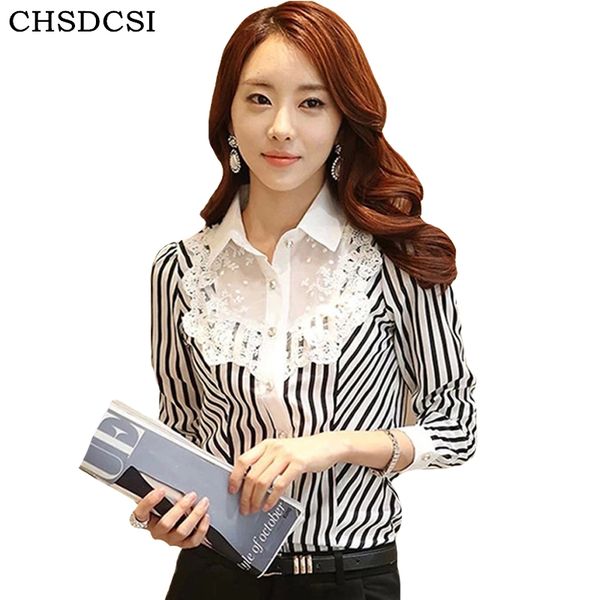 chsdcsi long sleeve lace women fashion black white stripe blouse casual turn down collar ladies button plus size shirts
chsdcsi long sleeve lace women fashion black white stripe blouse casual turn down collar ladies button plus size shirts