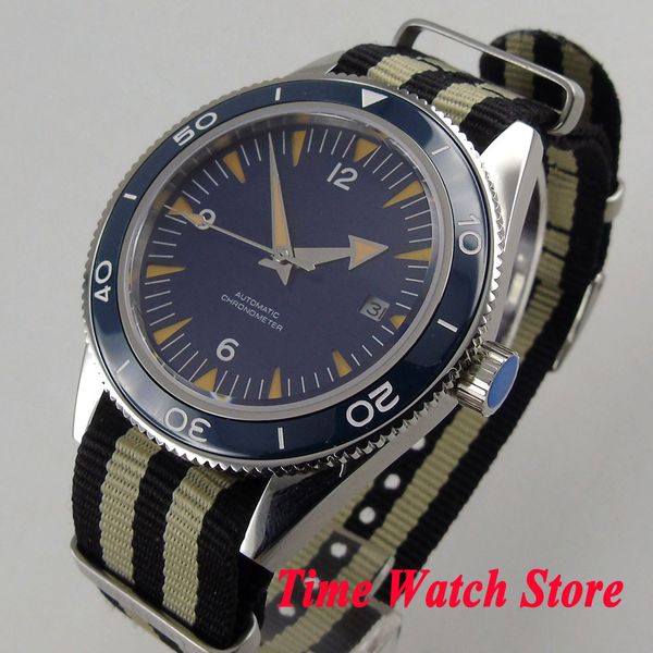 41mm men's watch blue sterial dial sapphire glass blue ceramic bezel zulu strap miyota 821a automatic wrist watch cor120, Slivery;brown
41mm men's watch blue sterial dial sapphire glass blue ceramic bezel zulu strap miyota 821a automatic wrist watch cor120, Slivery;brown