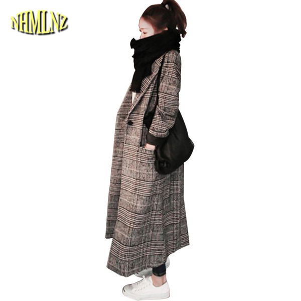 2017 autumn and winter new fashion plaid woolen coat women long paragraph loose korean version long-sleeved woolen coat wxy327, Black
2017 autumn and winter new fashion plaid woolen coat women long paragraph loose korean version long-sleeved woolen coat wxy327, Black