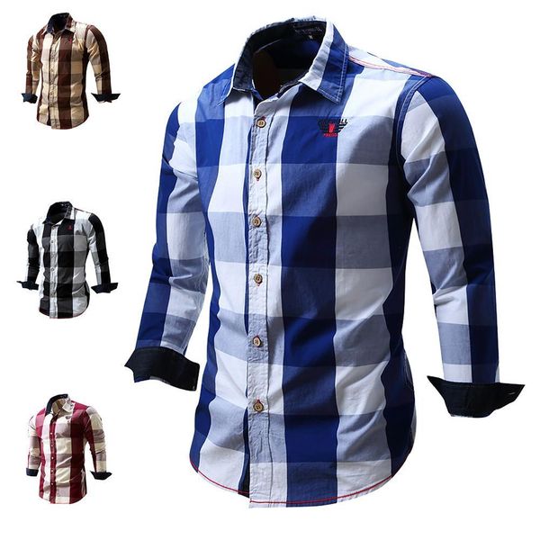 men's slim fit casual button cowboy dress shirt long sleeve plaid shirts 100% cotton, White;black
men's slim fit casual button cowboy dress shirt long sleeve plaid shirts 100% cotton, White;black