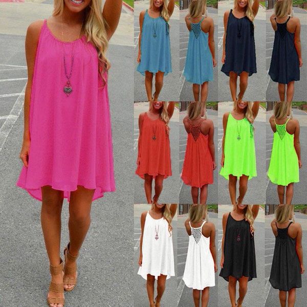 strap chiffon women dress 2017 summer style casual o neck sleeveless loose mini cami dress beach dresses plus size vestidos, Black;gray
strap chiffon women dress 2017 summer style casual o neck sleeveless loose mini cami dress beach dresses plus size vestidos, Black;gray