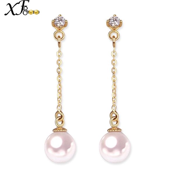xf800 18k gold earrings pearl jewelry yellow au750 fine jewelry 6-6.5mm round akoya pearl drop long earrings gift e126, Golden;silver
xf800 18k gold earrings pearl jewelry yellow au750 fine jewelry 6-6.5mm round akoya pearl drop long earrings gift e126, Golden;silver