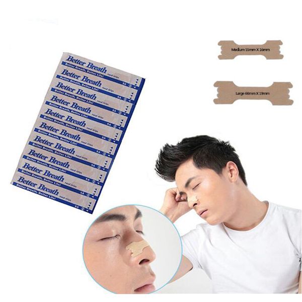Wholesale 300pcs Ssnoring Anti Snoring Strips Breathing Nasal Strips Patch Improve Sleeping Better Breath Health Care For Men Women