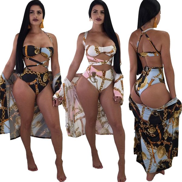 New Fashion 2018 3 Piece Women Bikini Set High Waist Temperate Fashion Beach Style Print Long Outwear +Bikini Cover Size Plus Size S-XXXL
New Fashion 2018 3 Piece Women Bikini Set High Waist Temperate Fashion Beach Style Print Long Outwear +Bikini Cover Size Plus Size S-XXXL