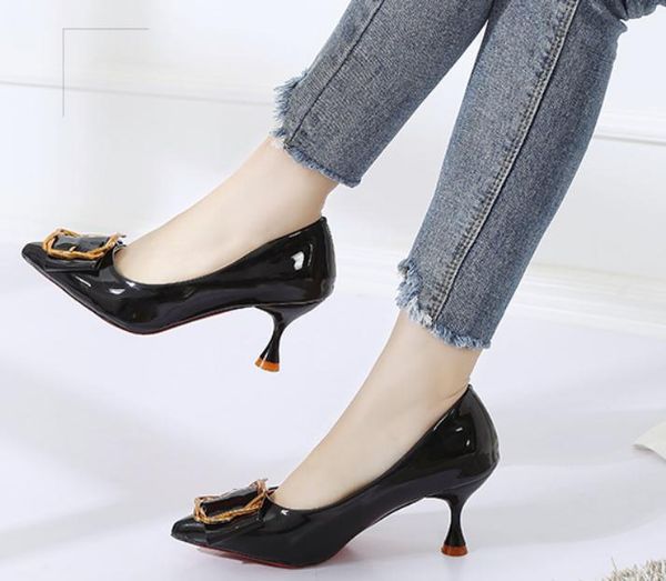 send 2018 autumn new style women middle heel shallow mouth fine heel shoes, Black
send 2018 autumn new style women middle heel shallow mouth fine heel shoes, Black