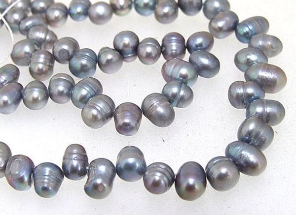 loose pearl jewellery,natural gray cultured freshwater pearl loose beads 6x9mm one full strand, White
loose pearl jewellery,natural gray cultured freshwater pearl loose beads 6x9mm one full strand, White