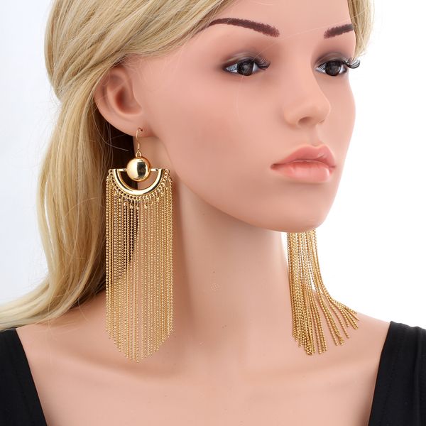 gold color chain tassel drop dangle long earrings for women big large brinco grande statement bohemian party jewelry colgantes, Silver
gold color chain tassel drop dangle long earrings for women big large brinco grande statement bohemian party jewelry colgantes, Silver