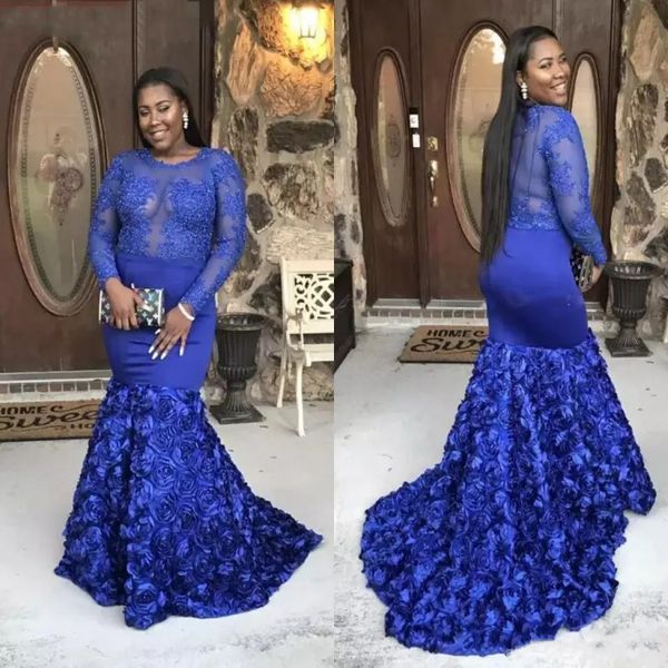 royal blue long sleeves lace mermaid evening dresses plus size with appliques jewel neck african sweep train formal prom party gowns, Black;red
royal blue long sleeves lace mermaid evening dresses plus size with appliques jewel neck african sweep train formal prom party gowns, Black;red