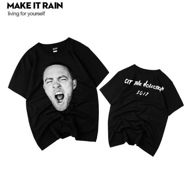 mac miller rapper cotton t-shirt tee hip hop crew neck casual, White;black 
mac miller rapper cotton t-shirt tee hip hop crew neck casual, White;black