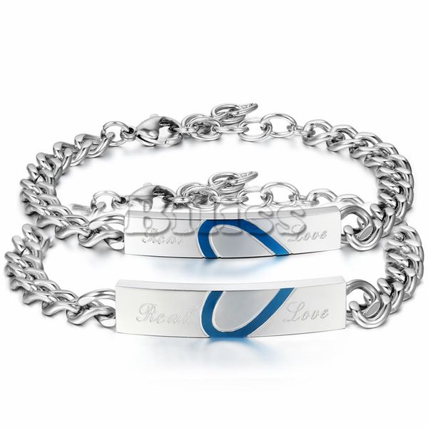 his and hers bracelet anniversary gift stainless steel jewelry split heart couple bracelets bangle for lover blue color pulseira, Black
his and hers bracelet anniversary gift stainless steel jewelry split heart couple bracelets bangle for lover blue color pulseira, Black