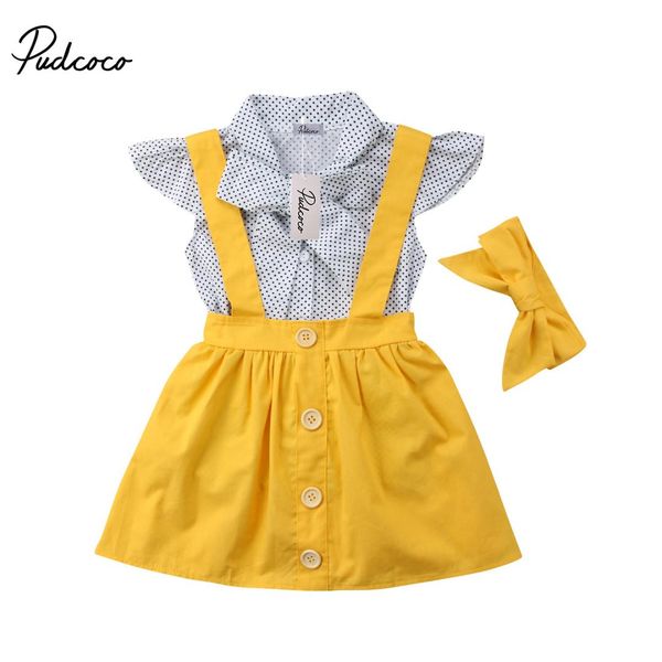 3pcs infant baby kids girls set t-shirt short sleeve t-+suspender skirt overalls+headband outfit, White
3pcs infant baby kids girls set t-shirt short sleeve t-+suspender skirt overalls+headband outfit, White