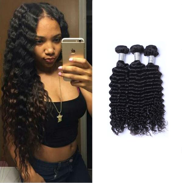 peruvian deep wave curl 100% unprocessed human virgin hair weaves 8a quality remy human hair extensions human hair weaves dyeable 3 bundles, Black
peruvian deep wave curl 100% unprocessed human virgin hair weaves 8a quality remy human hair extensions human hair weaves dyeable 3 bundles, Black