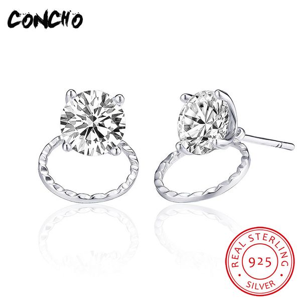 concho jewelry 925 sterling silver geometric zircon stud earrings for women wedding party need gift 2018 hollow charms earrings, Golden;silver
concho jewelry 925 sterling silver geometric zircon stud earrings for women wedding party need gift 2018 hollow charms earrings, Golden;silver