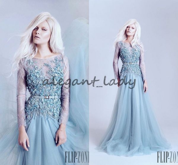 2018 pale blue long sleeve evening formal pageant dresses fully lace embroidery floral alfazairy flare skirt jewel prom gowns, Black
2018 pale blue long sleeve evening formal pageant dresses fully lace embroidery floral alfazairy flare skirt jewel prom gowns, Black
