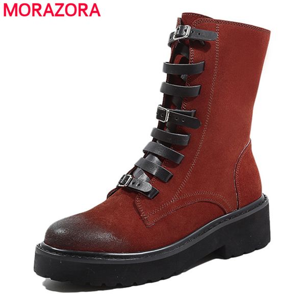 morazora 2018 genuine leather boots women lace up fashion punk autumn ankle boots winter platform shoes woman size 42, Black
morazora 2018 genuine leather boots women lace up fashion punk autumn ankle boots winter platform shoes woman size 42, Black