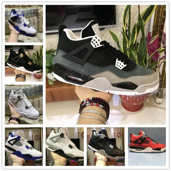 2018 Men 4s Basketball shoes 4 Military Motosports blue Alternate 89 Pure Money White Cement Royalty bred Fire Red Black Cat oreo sneakers
2018 Men 4s Basketball shoes 4 Military Motosports blue Alternate 89 Pure Money White Cement Royalty bred Fire Red Black Cat oreo sneakers