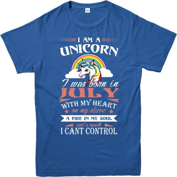 i am a unicorn t-shirt, born in july with my heart, fire in my soul tee top, White;black
i am a unicorn t-shirt, born in july with my heart, fire in my soul tee top, White;black