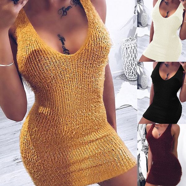 knitted sweater bodycon tank mini dress deep v neck sleeveless backless women autumn slim elegant party club dresses sj3034, White;black
knitted sweater bodycon tank mini dress deep v neck sleeveless backless women autumn slim elegant party club dresses sj3034, White;black