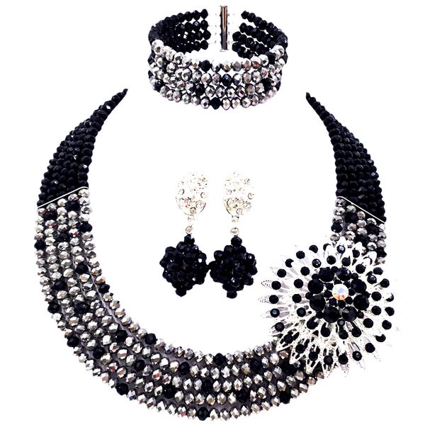 fashion 5 layers black silver nigerian wedding african beads jewelry set crystal necklace earrings 5l-zj014, Slivery;golden
fashion 5 layers black silver nigerian wedding african beads jewelry set crystal necklace earrings 5l-zj014, Slivery;golden
