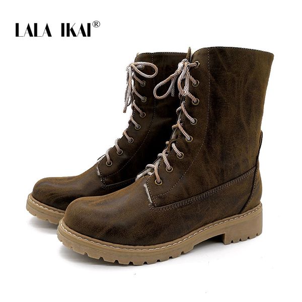 lala ikai women lace-up turned-over mixed colors winter boots round toe mid-calf sewing platform ladies boots 040a2937 -49, Black
lala ikai women lace-up turned-over mixed colors winter boots round toe mid-calf sewing platform ladies boots 040a2937 -49, Black