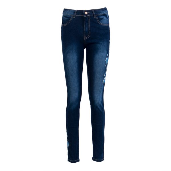 skinny jeans women flower embroidered high waist pencil pants side flower jeans long trousers denim pants, Blue
skinny jeans women flower embroidered high waist pencil pants side flower jeans long trousers denim pants, Blue