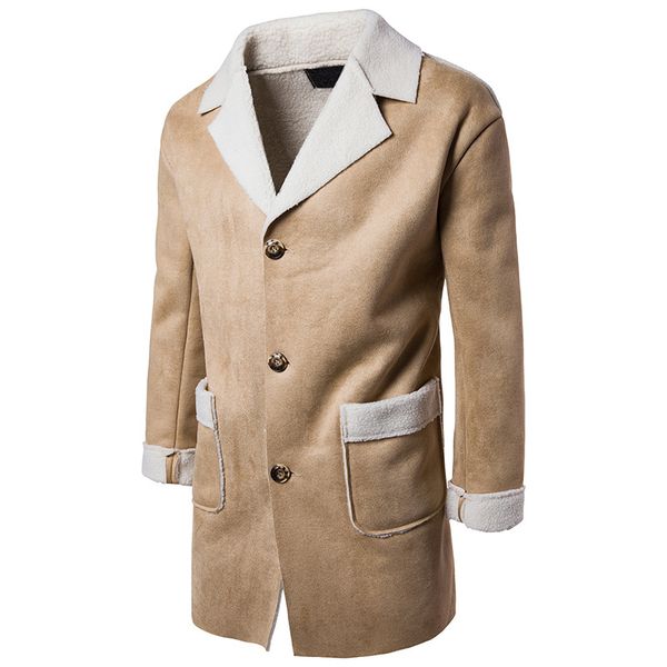 long jacket men 2018 men thermal fur collar casual single breasted trench winter coat long solid khaki suede jackets for, Tan;black
long jacket men 2018 men thermal fur collar casual single breasted trench winter coat long solid khaki suede jackets for, Tan;black