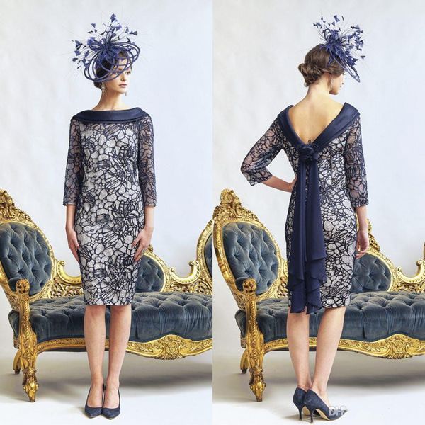chic lace mother of the bride dresses bateau neck backless formal evening mother dress knee length plus size wedding guest gowns, Black;red
chic lace mother of the bride dresses bateau neck backless formal evening mother dress knee length plus size wedding guest gowns, Black;red