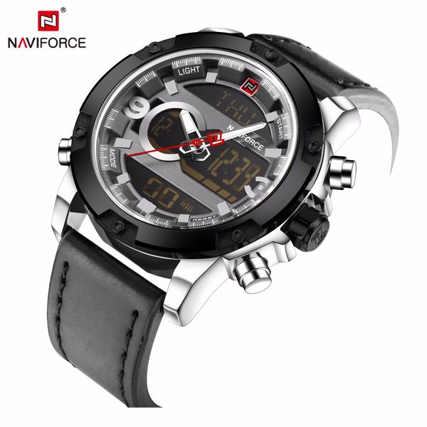 naviforce leather band clock sports watches luminous analog led digital wristwatches relogio masculino, Slivery;brown
naviforce leather band clock sports watches luminous analog led digital wristwatches relogio masculino, Slivery;brown