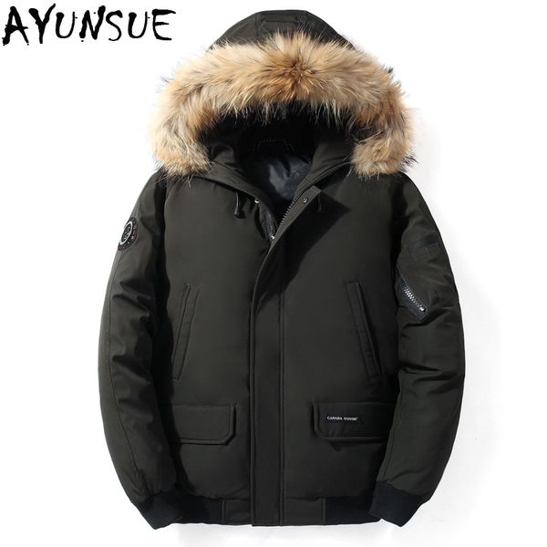 ayunsue men's wnter down jacket 2018 warm short jacket for men natural raccoon fur collar casual black jackets lx2437
ayunsue men's wnter down jacket 2018 warm short jacket for men natural raccoon fur collar casual black jackets lx2437