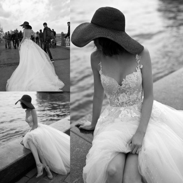 illusion bodice backless wedding dresses a line straps applique sweetheart bohemian bridal gowns court train beach, White
illusion bodice backless wedding dresses a line straps applique sweetheart bohemian bridal gowns court train beach, White