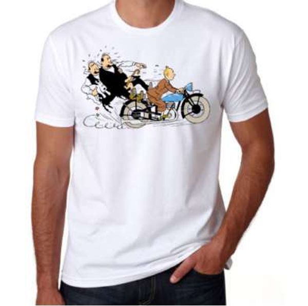 summer 2018 new tintin and snowy thompson twins classic adventure comic book mens retro t shirt funny casual clothing, White;black
summer 2018 new tintin and snowy thompson twins classic adventure comic book mens retro t shirt funny casual clothing, White;black
