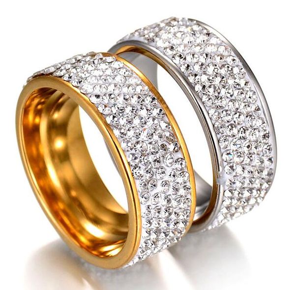 316l 5 rows crystal ring silver gold stainless steel rings band rings for women men wedding rings gift moq 60 pcs, Golden;silver
316l 5 rows crystal ring silver gold stainless steel rings band rings for women men wedding rings gift moq 60 pcs, Golden;silver