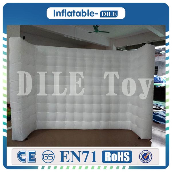Door To Door New Attractive White Led Strip P Booth Open Air Wall Inflatable Wall For Wedding