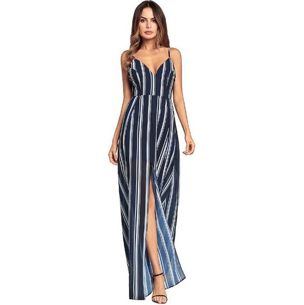 2018 new women's spring bohemian lace stripe irregular split long skirt chiffon sling v-neck dress, Black;gray
2018 new women's spring bohemian lace stripe irregular split long skirt chiffon sling v-neck dress, Black;gray